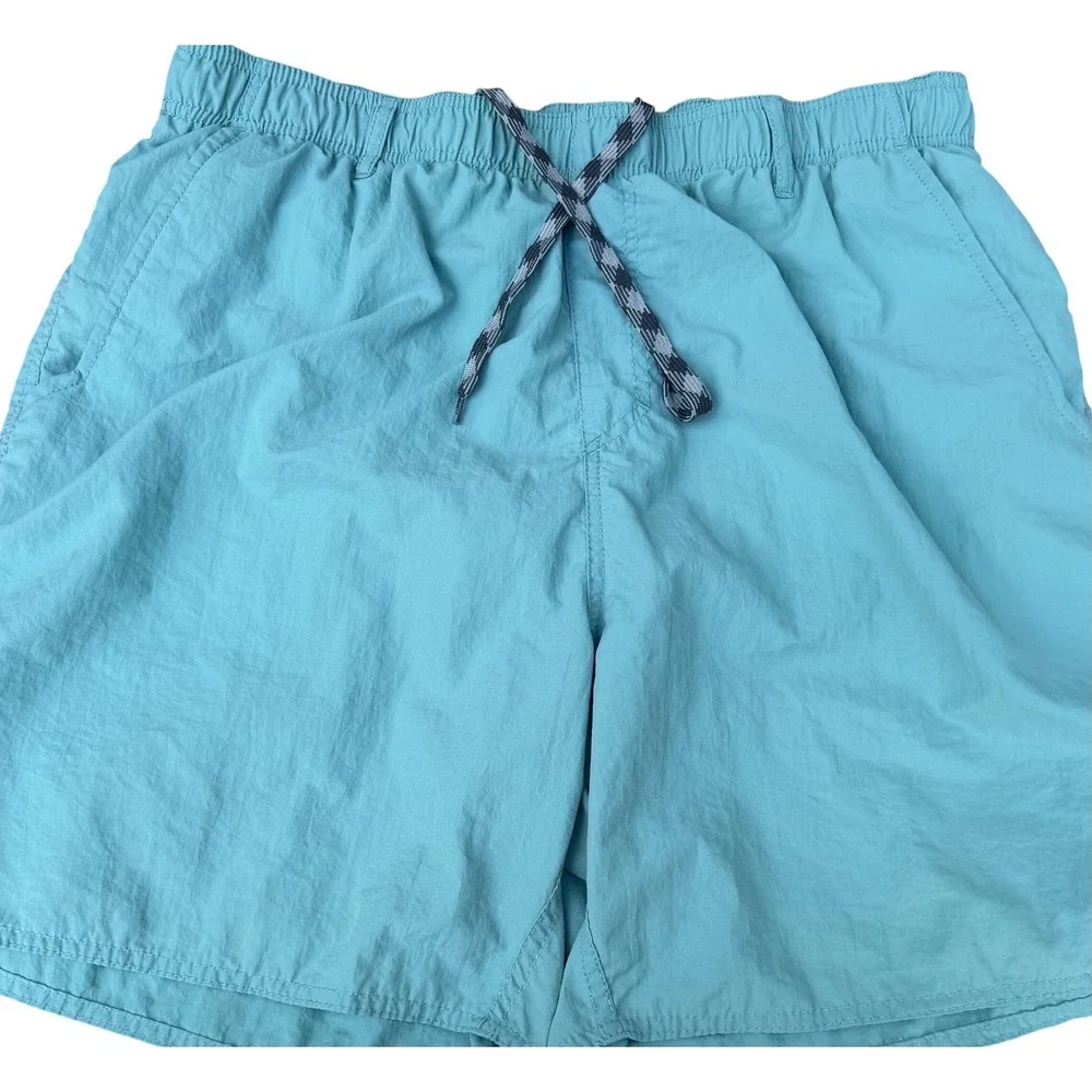 AFTCO Fishing Shorts Teal Blue Quick Dry Elastic Waist Mens Size XL